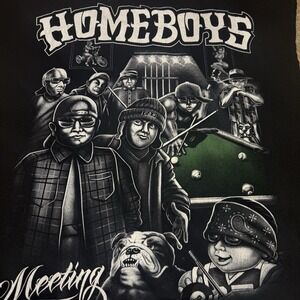 Home Boys Meeting Playing Pool With Bulldog Size XXL